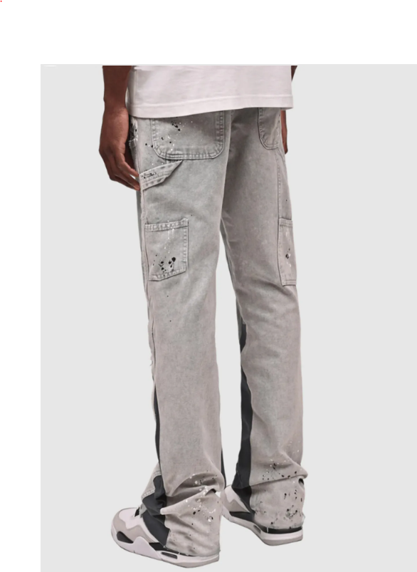 Men's Patchwork Flared Denim Jeans