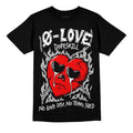 DopeSkill Graphic Tee Panda Horror Broken Heart Streetwear Hip Hop Unisex T-Shirt Sneaker Colour Matching Shirts No Love (Black - S)