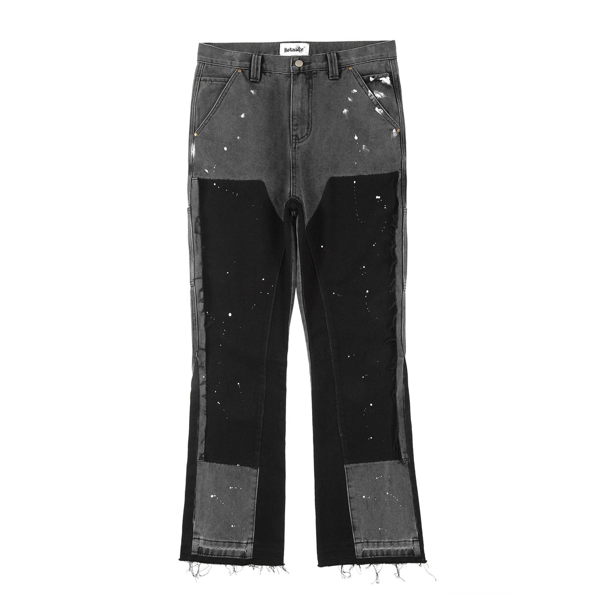 Loose Splicing Splattered Ink Jeans for Men