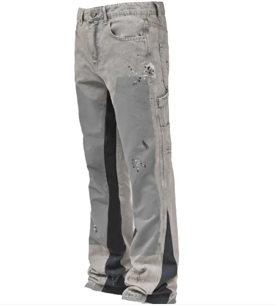 Men's Patchwork Flared Denim Jeans