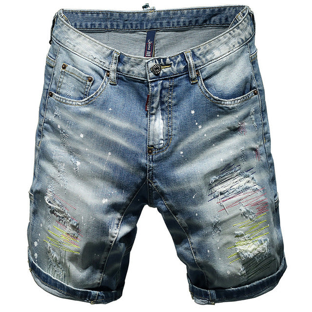 High-end Hand-worn Painted Five-point Shorts for Men