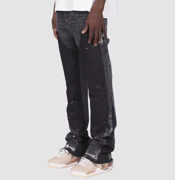 Men's Patchwork Flared Denim Jeans